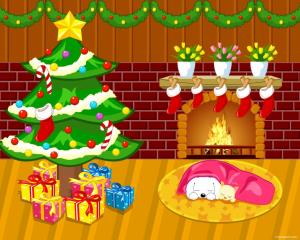 new year, christmas, fireplace, fur-tree, gifts, dream wallpaper thumb