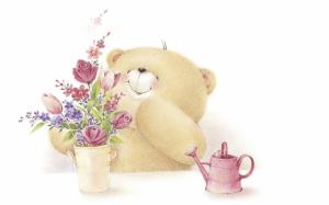Forever, Friends, Teddy Bear, Love, flowers wallpaper thumb