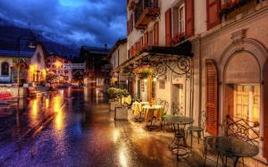 Switzerland Zermatt night streets and lights wallpaper thumb