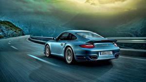 Porsche Road Motion Blur HD wallpaper thumb