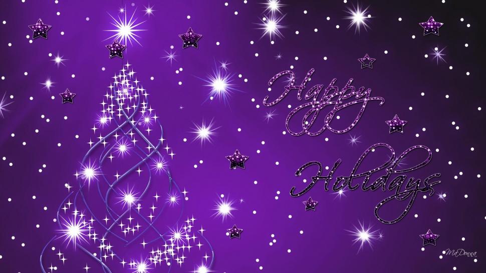 Happy Holiday Purple wallpaper,decorations HD wallpaper,snowflakes HD wallpaper,stars HD wallpaper,christmas HD wallpaper,tree HD wallpaper,bright HD wallpaper,feliz navidad HD wallpaper,sparkle HD wallpaper,snowing HD wallpaper,shine HD wallpaper,3d & HD wallpaper,1920x1080 wallpaper