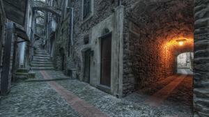 Architecture, Old Building, Town, Street, Lights, Stairs, Door, Stones, Mysterious, House wallpaper thumb