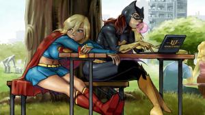 Batgirl, DC Comics, Supergirl, Superheroines, Cartoons wallpaper thumb
