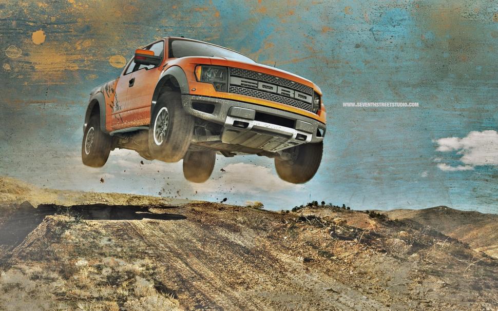 Ford Raptor Truck Jump Stop Action HD wallpaper,cars HD wallpaper,ford HD wallpaper,action HD wallpaper,jump HD wallpaper,truck HD wallpaper,stop HD wallpaper,raptor HD wallpaper,1920x1200 wallpaper