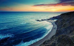 Ocean Coast Sunset HD wallpaper thumb