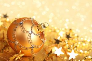 Holidays Christmas Balls Gold color wallpaper thumb