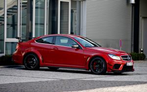 Red Mercedes-Benz C63 AMG coupe wallpaper thumb