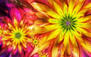 Bright abstract colorful flowers wallpaper thumb