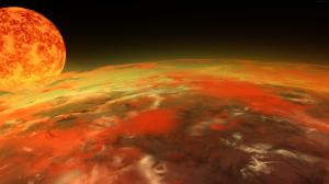 3D Earth on fire from space wallpaper thumb