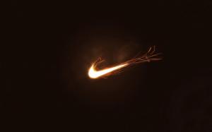 Logos, Nike, Famous Sports Brand, Dark Background, Sparks wallpaper thumb
