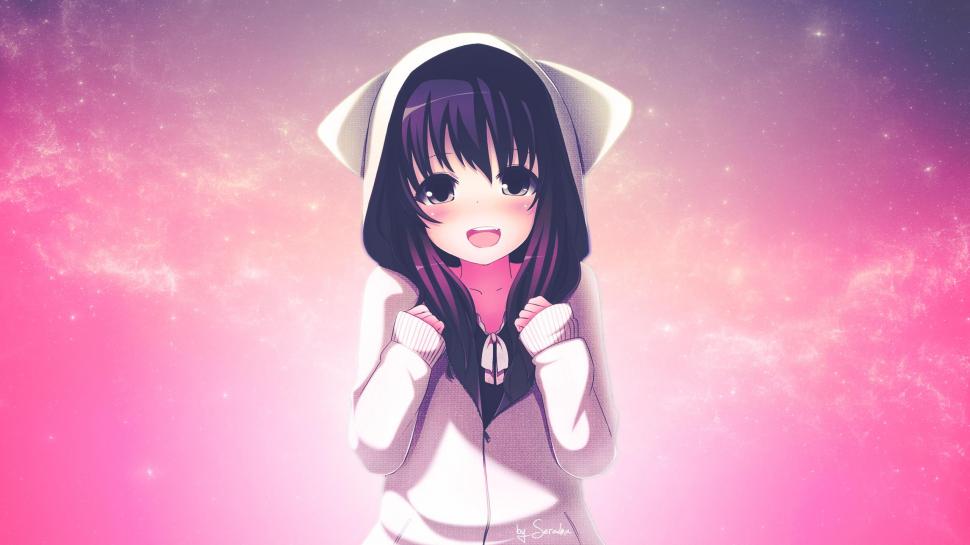 Anime Girls, Blushing, Hoodie, Manga, Cute wallpaper,anime girls HD wallpaper,blushing HD wallpaper,hoodie HD wallpaper,manga HD wallpaper,cute HD wallpaper,2560x1440 wallpaper