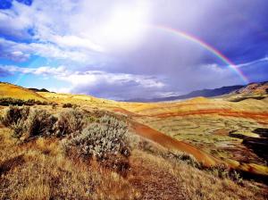 Rainbow Over Fossil Beds- Oregon wallpaper thumb