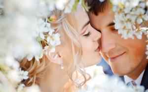 Wedding couple love feelings flowers wallpaper thumb