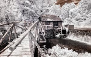 Bridge Cottage Watermill HD wallpaper thumb