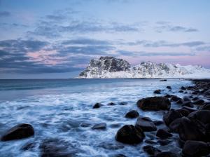 Norway, sea, mountains, rocks, winter wallpaper thumb