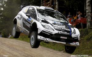 Ford Focus Jump Rally Stop Action HD wallpaper thumb