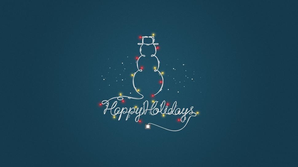 Wish You Happy Holidays wallpaper,snowman HD wallpaper,snow HD wallpaper,2014 christmas HD wallpaper,2560x1440 wallpaper