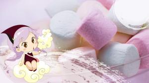 Girl and marshmallows wallpaper thumb