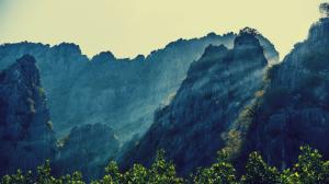 Nature landscape, mountains, sunlight, trees, Thailand wallpaper thumb