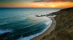 Ocean Coast Sunset HD wallpaper thumb