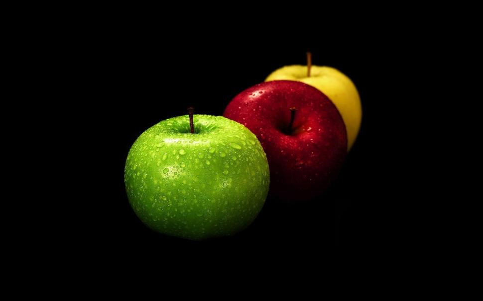 Three Colored apples wallpaper,fruits HD wallpaper,food HD wallpaper,background HD wallpaper,1920x1200 wallpaper