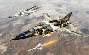 Art painting, the MiG-23 Soviet fighter jets, rocket wallpaper thumb