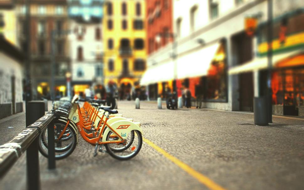 City street bicycle parking wallpaper,City HD wallpaper,Street HD wallpaper,Bicycle HD wallpaper,Parking HD wallpaper,1920x1200 wallpaper