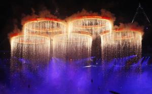 London Olympic Games opening ceremony, fireworks pentacyclic wallpaper thumb