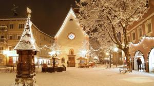 Val Gardena Italy Town Square In Winter wallpaper thumb