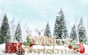 Tree Snowflake New Year Merry Christmas HD Background wallpaper thumb