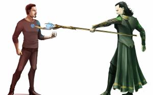 Loki and Iron Man wallpaper thumb