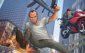 Grand Theft Auto V Game Poster wallpaper thumb