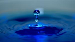 Water Drop Macro Blue HD wallpaper thumb