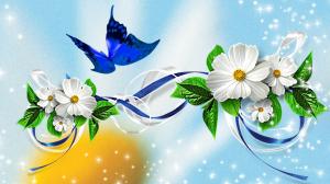 Blue Butterfly Flower  High Res Stock Photos wallpaper thumb