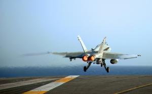 Jet aircraft carrier takeoff wallpaper thumb