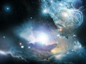 Outer Space Stars Galaxies Nebula Wide wallpaper thumb