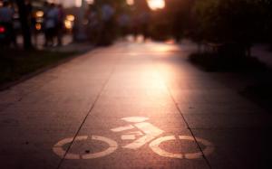 Sidewalk Bicycle Warm Macro Sunlight HD wallpaper thumb