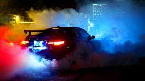 smoke, BMW, car, night, driving wallpaper thumb