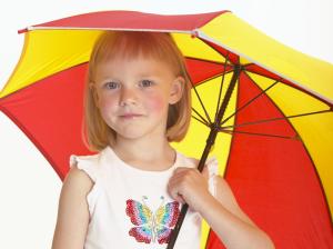 Umbrella of the cute little girl wallpaper thumb