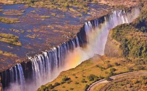 Waterfall Aerial Victoria Falls HD wallpaper thumb