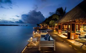 Tropical Evening Dining by the Ocean wallpaper thumb