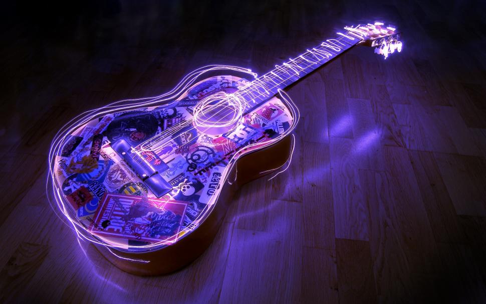 Lighted Guitar wallpaper,music HD wallpaper,instruments HD wallpaper,2560x1600 wallpaper