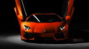 Front View Lamborghini Orange Color 1080p wallpaper thumb