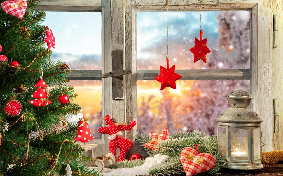 Christmas decoration 2016 wallpaper,window decorations HD wallpaper,Christmas tree. lantern decorations HD wallpaper,2880x1800 wallpaper