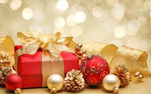 Christmas Gift Box and Decorations wallpaper thumb