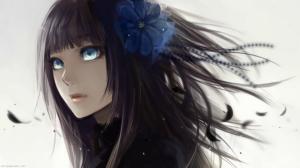 Anime Face Drawing Flower HD wallpaper thumb