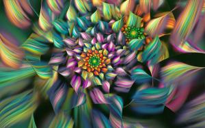 Abstract flower, colorful petals wallpaper thumb