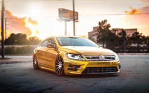 Volkswagen Passat CC Car Tuning Gold Front wallpaper thumb