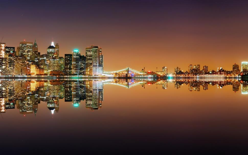 Skyscrapers Reflection wallpaper,reflection HD wallpaper,lights HD wallpaper,lake HD wallpaper,bridge HD wallpaper,buildings HD wallpaper,beautiful HD wallpaper,architecture HD wallpaper,city HD wallpaper,skyscrapers HD wallpaper,night HD wallpaper,anima HD wallpaper,2560x1600 wallpaper