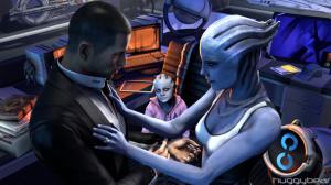 Mass Effect, Asari, Liara T'Soni, Huggybear, John Shepard wallpaper thumb